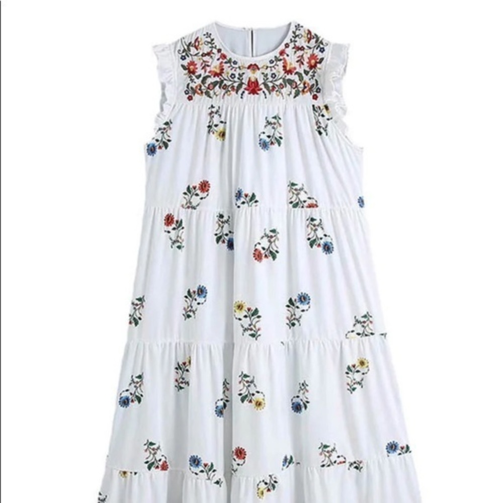 GOODNIGHT MACAROON'OPHELIA' FRILLED EMBROIDERED FLORAL PRINT MAXI DRESS L - Picture 11 of 11